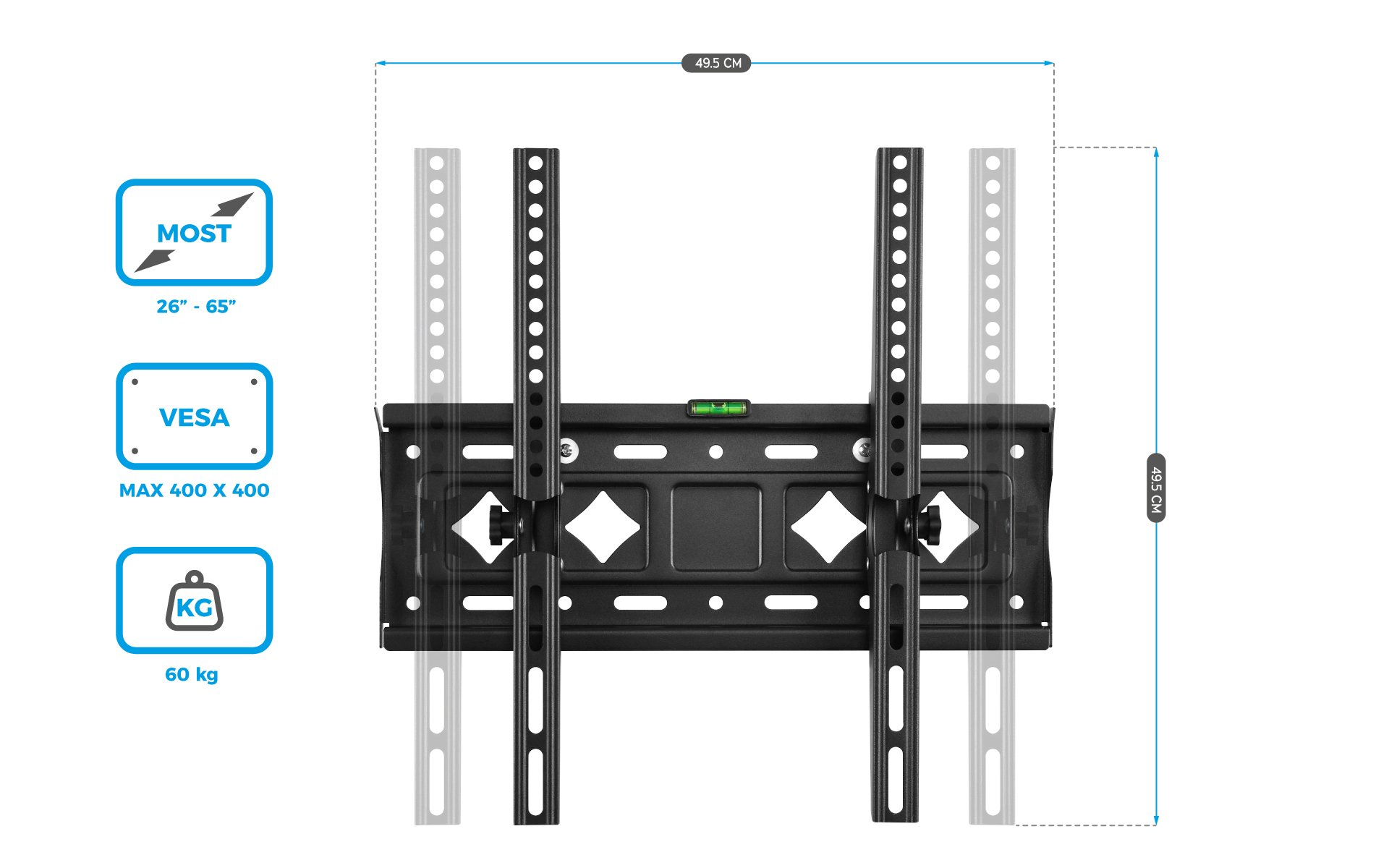 Dimenzije nosilca za monitor Mark Adler View 1.5